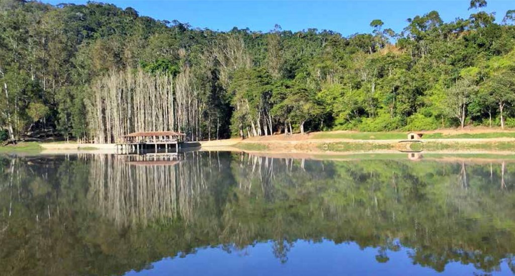 O deque do lago foi totalmente restaurado.